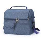 NNEDSZ Dark Blue Large Insulated Breast Milk Storage Bag, Dual Layer with Aluminum Foil Lining, Waterproof Oxford Fabric, Portable Handheld Food Container