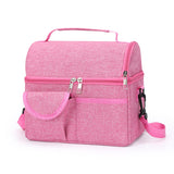NNEDSZ Pink Large Insulated Breast Milk Storage Bag, Dual Layer with Aluminum Foil Lining, Waterproof Oxford Fabric, Portable Handheld Food Container