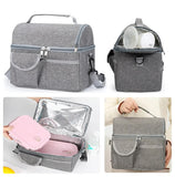 NNEDSZ Pink Large Insulated Breast Milk Storage Bag, Dual Layer with Aluminum Foil Lining, Waterproof Oxford Fabric, Portable Handheld Food Container