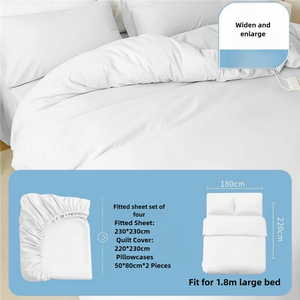 NNEDSZ 4 Packaging White Disposable Travel Bedding Set - Waterproof & Clean, Soft Non-Woven Fabric, 4 Pieces Set for Twin Beds