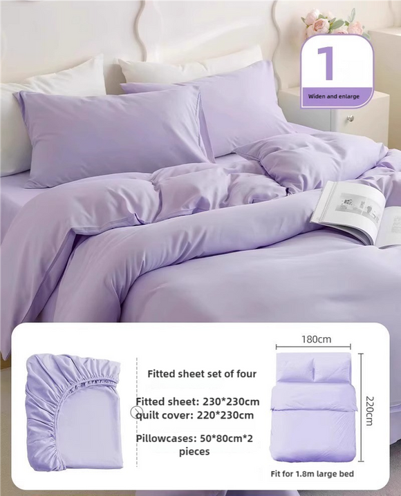 NNEDSZ 4 Packaging Purple Disposable Travel Bedding Set - Waterproof & Clean, Soft Non-Woven Fabric, 4 Pieces Set for Twin Beds