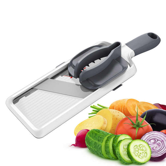 NNEDSZ Grey Multi-Function Vegetable Cutter, Potato Slicer, Fruit Slicing Machine, Grater for Carrots & More