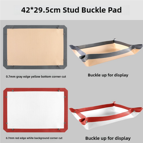 NNEDSZ 2-piece set (Gray Edge Yellow Background + Red Edge White Background) Non-stick Silicone Baking Mat for Oven & Microwave | Reusable, Thickened Fiber Baking Pad for Macarons, Cookies, Bread, Roasting Chicken, and More