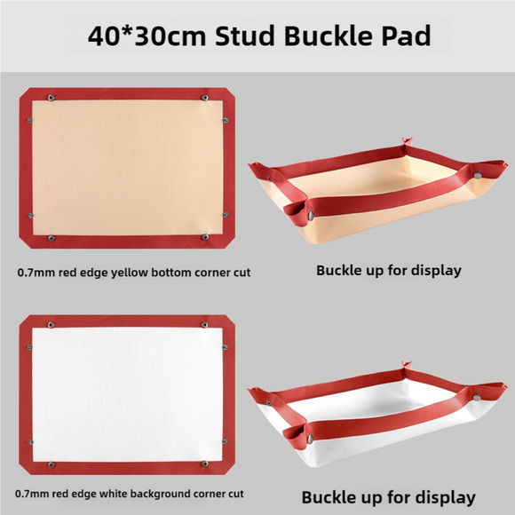 NNEDSZ 2-piece set (Red Edge Yellow Background + Red Edge White Background) Non-stick Silicone Baking Mat for Oven & Microwave | Reusable, Thickened Fiber Baking Pad for Macarons, Cookies, Bread, Roasting Chicken, and More