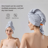 NNEDSZ 2 Pcs Pink Super Absorbent Waffle Weave Hair Towel, Multi-Functional Quick Drying Turban for Women, Soft & Fast Drying Head Wrap