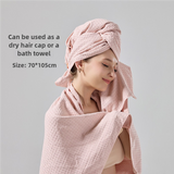 NNEDSZ 2 Pcs Pink Super Absorbent Waffle Weave Hair Towel, Multi-Functional Quick Drying Turban for Women, Soft & Fast Drying Head Wrap