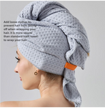 NNEDSZ 2 Pcs Pink Super Absorbent Waffle Weave Hair Towel, Multi-Functional Quick Drying Turban for Women, Soft & Fast Drying Head Wrap