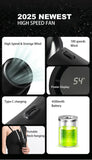 NNEDSZ Black Portable Neck Fan, Adjustable Speed & 230° Rotation, Rechargeable 4500mAh Battery, Quiet Operation with Type-C Charging - Summer Cooling Solution
