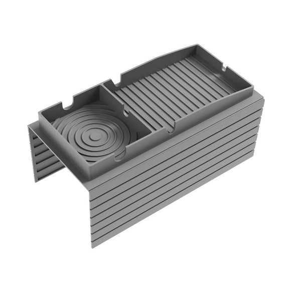 NNEDSZ Grey Multi-Function Sofa Cup Holder Tray, Silicone Drink Organizer, Adjustable and Easy-to-Clean Sofa Armrest Storage Box for Drinks, Snacks, and Gadgets