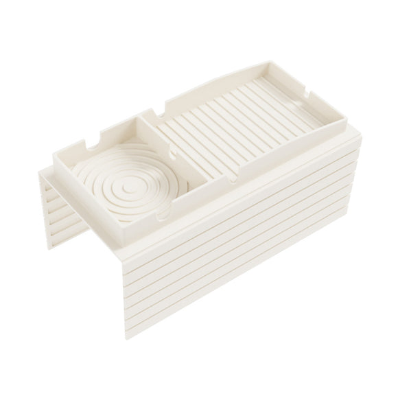 NNEDSZ Off White Multi-Function Sofa Cup Holder Tray, Silicone Drink Organizer, Adjustable and Easy-to-Clean Sofa Armrest Storage Box for Drinks, Snacks, and Gadgets