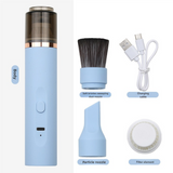 NNEDSZ Blue Mini Portable Wireless Dust Vacuum Cleaner, Powerful and Long-Lasting Handheld Vacuum for Makeup Tables, Powder, and Dust