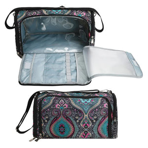 NNEDSZ Geometric Patterns Multi-Functional Crochet Hook and Yarn Storage Bag – Convenient Carrying Case for Crochet, Knitting Tools, and Yarn, with Stylish Pattern Design (Tools Not Included)