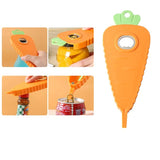 NNEDSZ 2 Pcs Orange Carrot-Shaped Multi-Function Bottle Opener – Versatile Kitchen Tool for Jars, Cans, and Bottles