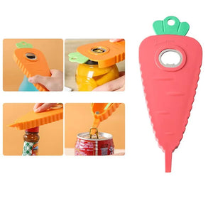 NNEDSZ 2 Pcs Red Carrot-Shaped Multi-Function Bottle Opener - Versatile Kitchen Tool for Jars, Cans, and Bottles