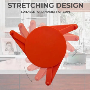 NNEDSZ 3 Pcs Orange Adjustable Cup Holder for Mugs, Glasses, and Cups – Stackable, Space-Saving Design, 6.5cm Diameter