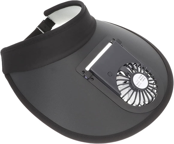 NNEDSZ 2 Pcs Black UV Protection USB Rechargeable Fan Hat - Adjustable Large Brim Sun Hat with 3-Speed Wind Control