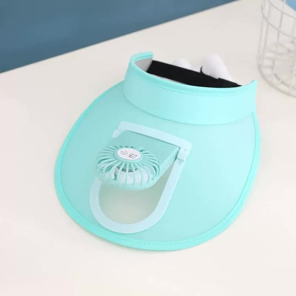 NNEDSZ 2 Pcs Bright Green UV Protection USB Rechargeable Fan Hat - Adjustable Large Brim Sun Hat with 3-Speed Wind Control