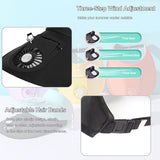 NNEDSZ 2 Pcs Purple UV Protection USB Rechargeable Fan Hat - Adjustable Large Brim Sun Hat with 3-Speed Wind Control