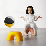 NNEDSZ Yellow Minimalist Round Shape Footstool - Durable Anti-slip Rainbow Stool for Home, Creative Design PP+Polypropylene Material, Comfortable Shoe Bench