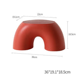 NNEDSZ Red Minimalist Round Shape Footstool - Durable Anti-slip Rainbow Stool for Home, Creative Design PP+Polypropylene Material, Comfortable Shoe Bench