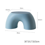 NNEDSZ Blue Minimalist Round Shape Footstool - Durable Anti-slip Rainbow Stool for Home, Creative Design PP+Polypropylene Material, Comfortable Shoe Bench