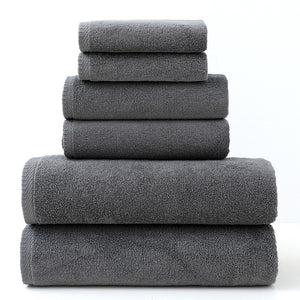 NNEDSZ Grey Premium Cotton Towel Set - 6 Pieces, Soft & Absorbent Bath Towels for Adults