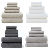 NNEDSZ Grey Premium Cotton Towel Set - 6 Pieces, Soft & Absorbent Bath Towels for Adults