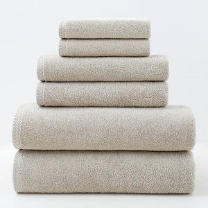 NNEDSZ Beige Premium Cotton Towel Set - 6 Pieces, Soft & Absorbent Bath Towels for Adults
