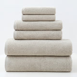 NNEDSZ Beige Premium Cotton Towel Set - 6 Pieces, Soft & Absorbent Bath Towels for Adults