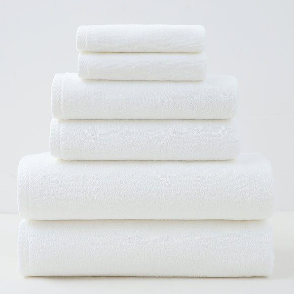 NNEDSZ White Premium Cotton Towel Set - 6 Pieces, Soft & Absorbent Bath Towels for Adults