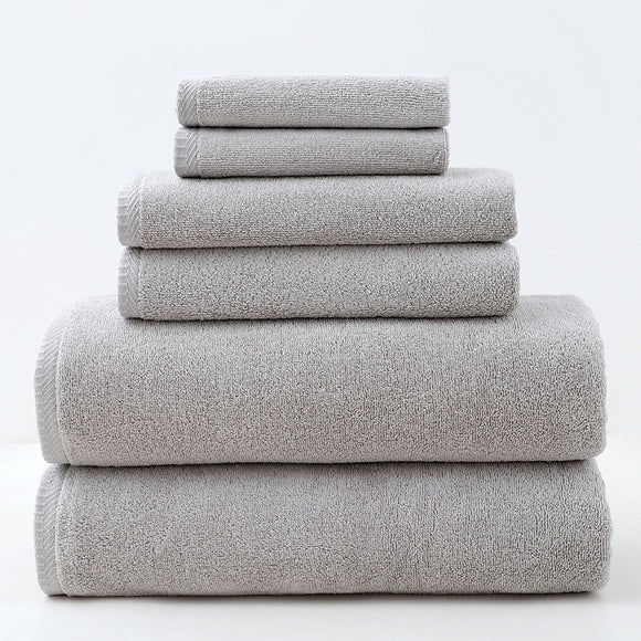 NNEDSZ Light Gray Premium Cotton Towel Set - 6 Pieces, Soft & Absorbent Bath Towels for Adults