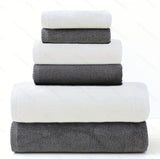 NNEDSZ Gray and White Premium Cotton Towel Set - 6 Pieces, Soft & Absorbent Bath Towels for Adults