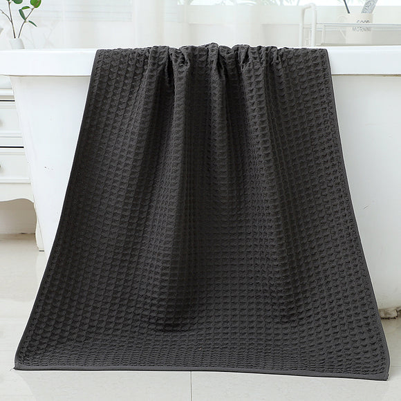 NNEDSZ Black Luxury Cotton Waffle Bath Towel, Soft, Quick-Drying, Water Absorbent, Unisex, for Home Use