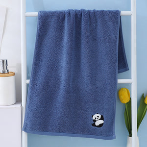 NNEDSZ 2 Pcs Blue Panda Print Soft Cotton Hand Towel, Super Absorbent Mini Towels, 34x75cm