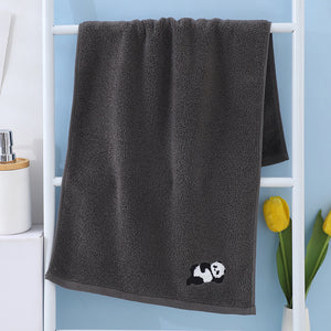 NNEDSZ 2 Pcs Dark Grey Panda Print Soft Cotton Hand Towel, Super Absorbent Mini Towels, 34x75cm