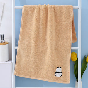 NNEDSZ 2 Pcs Khaki Panda Print Soft Cotton Hand Towel, Super Absorbent Mini Towels, 34x75cm