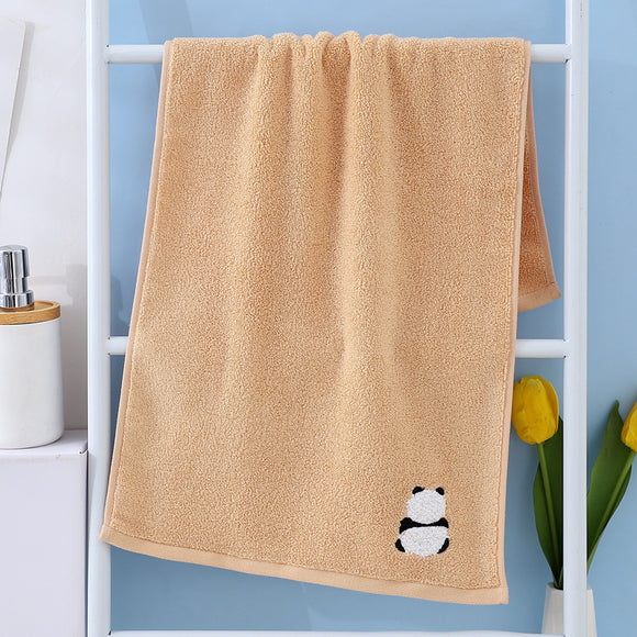 NNEDSZ 2 Pcs Khaki Panda Print Soft Cotton Hand Towel, Super Absorbent Mini Towels, 34x75cm