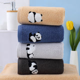 NNEDSZ 2 Pcs Khaki Panda Print Soft Cotton Hand Towel, Super Absorbent Mini Towels, 34x75cm