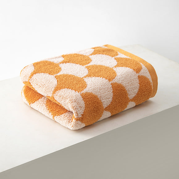 NNEDSZ Orange Thickened and Enlarged Cotton Hand Towels - 3 Pack (34x74cm) - Soft and Absorbent Bath Towels for Adults