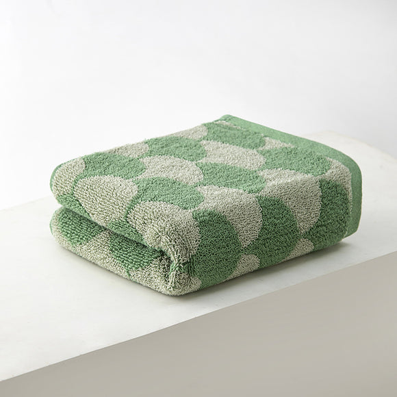 NNEDSZ Green Thickened and Enlarged Cotton Hand Towels - 3 Pack (34x74cm) - Soft and Absorbent Bath Towels for Adults