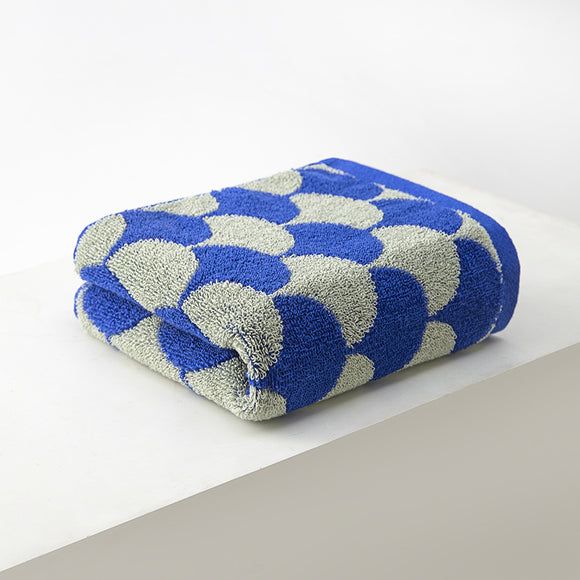 NNEDSZ Blue Thickened and Enlarged Cotton Hand Towels - 3 Pack (34x74cm) - Soft and Absorbent Bath Towels for Adults