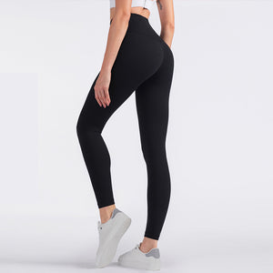 NNEDSZ Size S Black High-Waisted Seamless Yoga Pants for Women – Tummy Control, Butt Lifting & Back Waistband Pocket