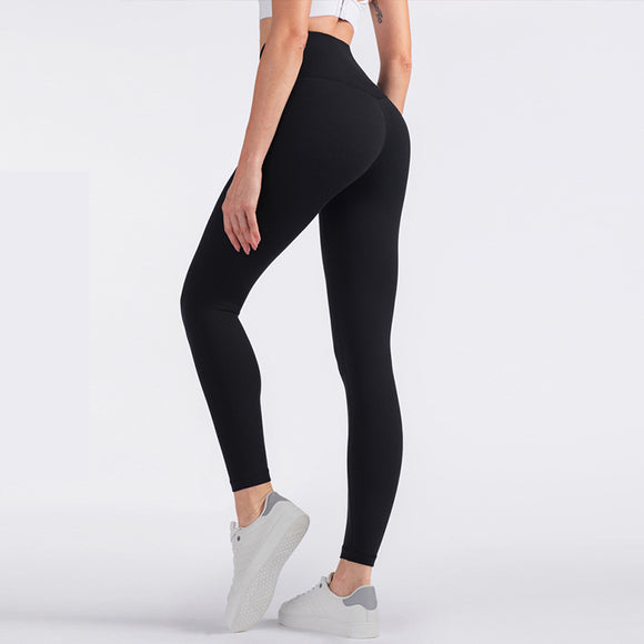 NNEDSZ Size S Black High-Waisted Seamless Yoga Pants for Women – Tummy Control, Butt Lifting & Back Waistband Pocket
