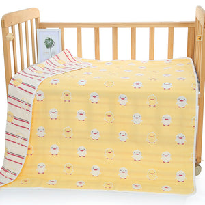 NNEDSZ Yellow Chick, 6-Layer Muslin Baby Blanket - Soft Cotton Bedding for Infants and Toddlers, 110x110 cm,