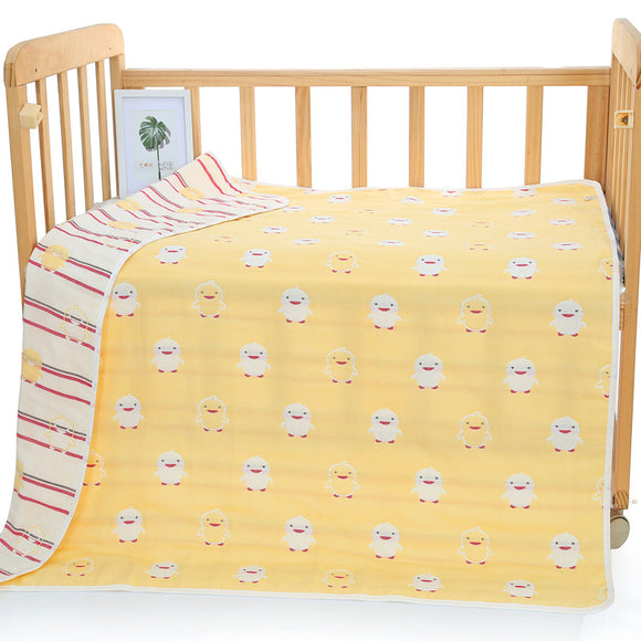 NNEDSZ Yellow Chick, 6-Layer Muslin Baby Blanket - Soft Cotton Bedding for Infants and Toddlers, 110x110 cm,