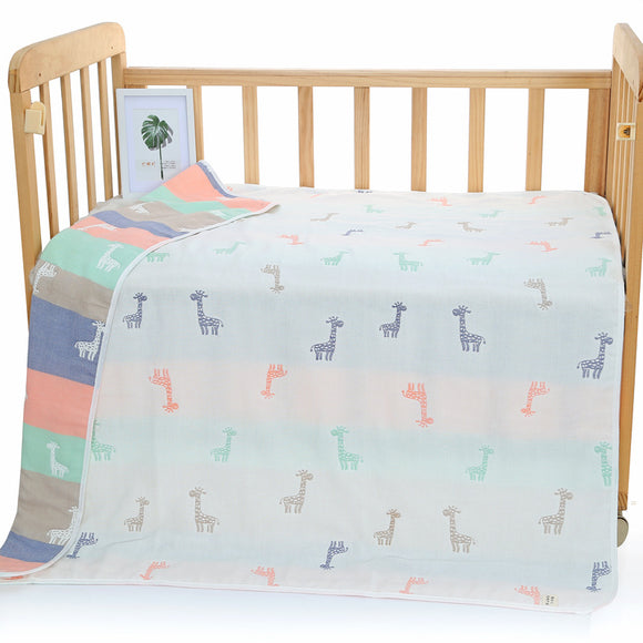 NNEDSZ Giraffe, 6-Layer Muslin Baby Blanket - Soft Cotton Bedding for Infants and Toddlers, 110x110 cm,