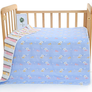 NNEDSZ Blue Dog, 6-Layer Muslin Baby Blanket - Soft Cotton Bedding for Infants and Toddlers, 110x110cm
