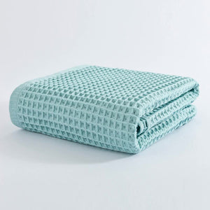 NNEDSZ Green Pure Cotton Waffle Weave Bath Towel - Soft, Absorbent & Extra Large 70x140 cm for Home Use