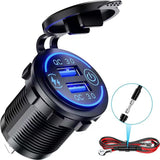 NNEDSZ (2 PCS )45W Car USB Charger with Dual QC3.0 Fast Charging Ports - 12-24V Vehicle Power Adapter