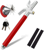 NNEDSZ Red Multifunctional Car Steering Wheel Lock - Adjustable and Telescopic Anti-theft & Window Breaker Safety Tool